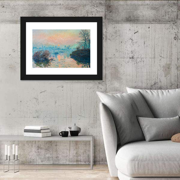 Claude Monet Sunrise Over River Canvas Wall Art