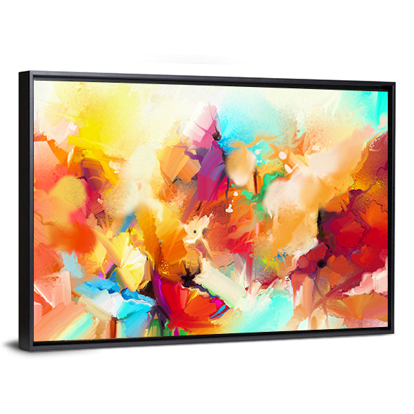 Colorful Abstract Flowers Canvas Wall Art