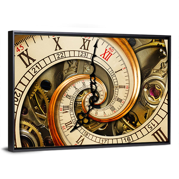 Antique Old Clock Canvas Wall Art