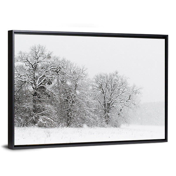 Minimalist Snowy Trees Canvas Wall Art