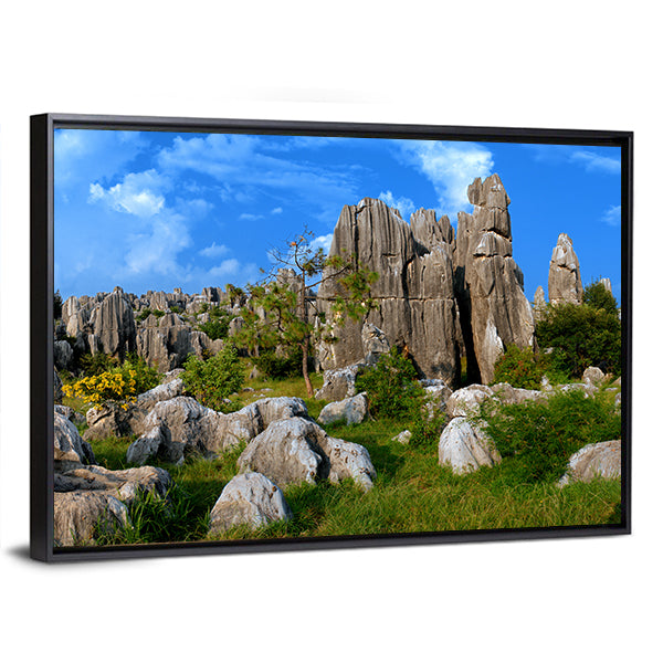 Stone Forest In Yunnan China Canvas Wall Art