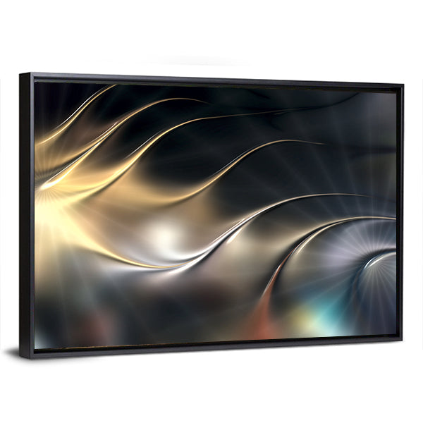 Abstract Metallic 3D Wave Canvas Wall Art