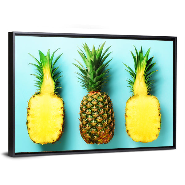 Three Pineapples in a Row Canvas Wall Art