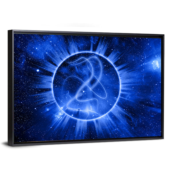 Mystical Celestial Circle Abstract Canvas Wall Art