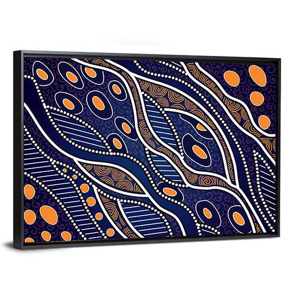 Aboriginal Lake Concept Canvas Wall Art