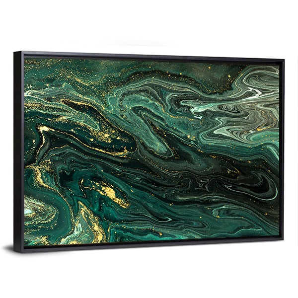 Green Marble Acrylic Pattern Canvas Wall Art