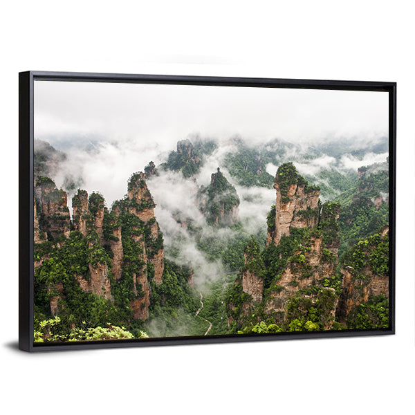 Zhangjiajie Misty Sandstone Pillars Canvas Wall Art