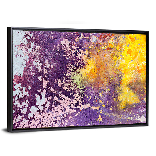 Purple and Yellow Abstract Texture Canvas Wall Art