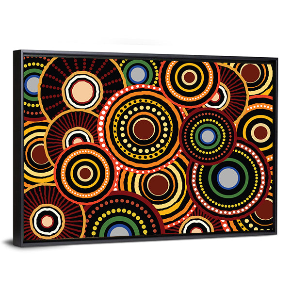 Concentric Dotted Circle Pattern Canvas Wall Art
