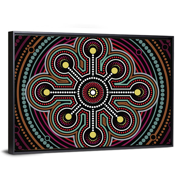 Aboriginal Dot Mandala Design Canvas Wall Art
