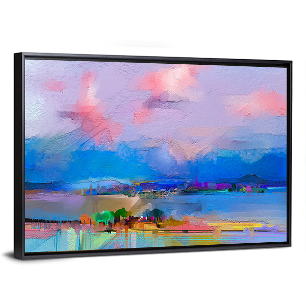 Colorful Sky Abstract Landscape Canvas Wall Art