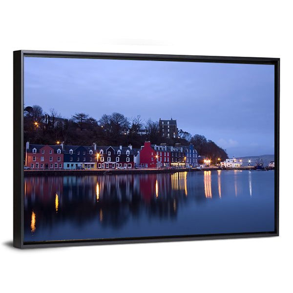 Tobermory Harbor Reflections at Twilight Canvas Wall Art