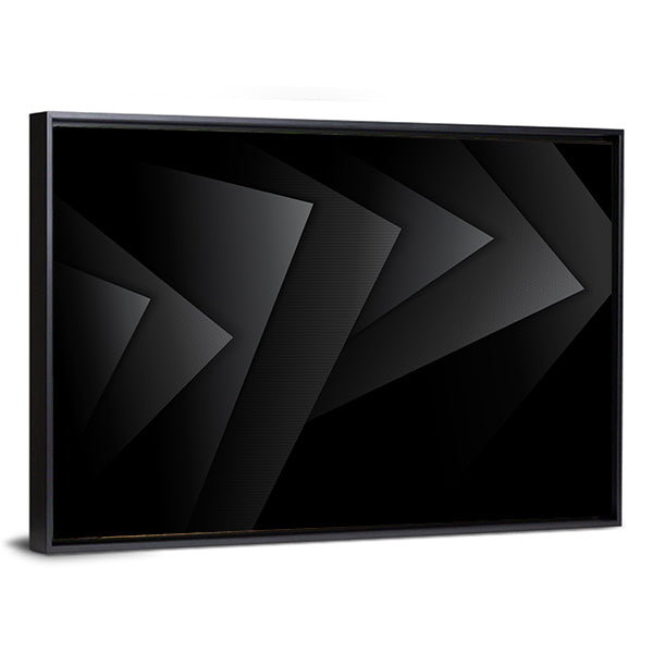 Dark Textured Geometric Layers Canvas Wall Art
