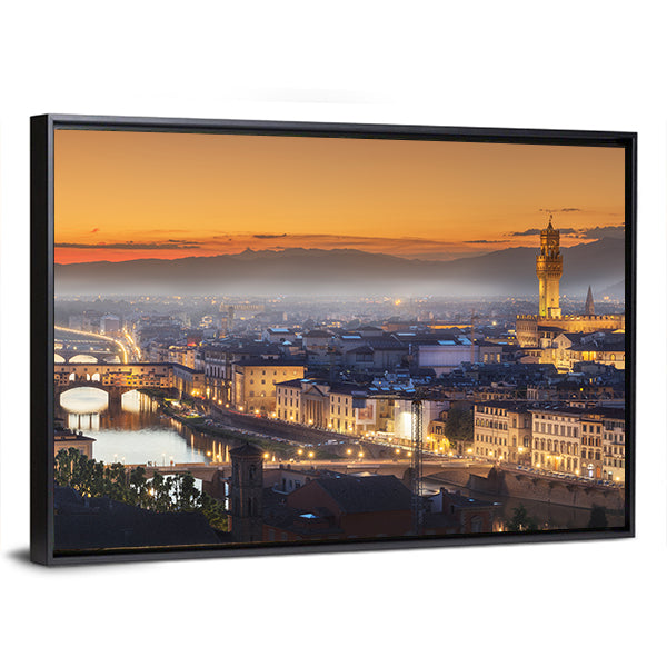 Florence During Sunset Canvas Wall Art