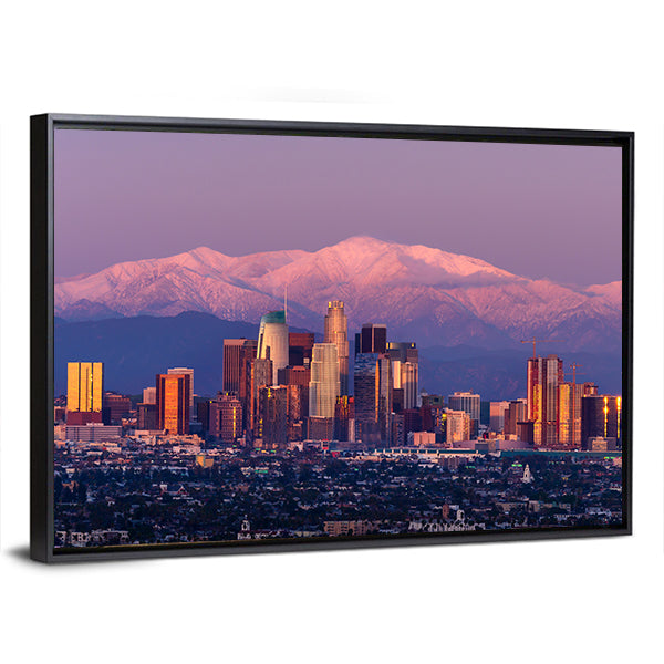 Downtown Los Angeles Skyline at Sunset Canvas Wall Art