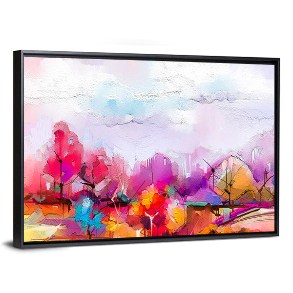 Oil-painted Abstract Trees Canvas Wall Art