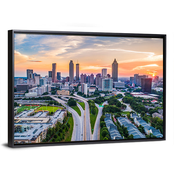 Atlanta In Georgia Skyline Canvas Wall Art