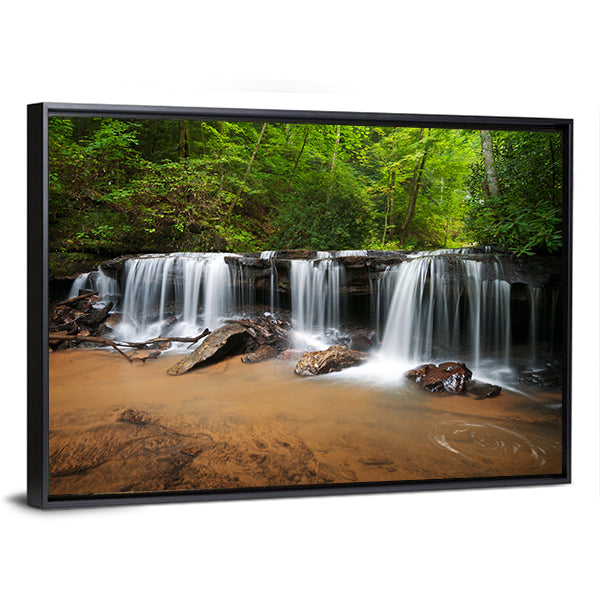 Peaceful Forest Waterfalls Canvas Wall Art