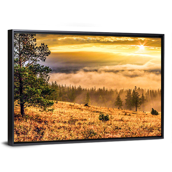 Ural Taiga Hills At Dawn In Bashkortostan Canvas Wall Art