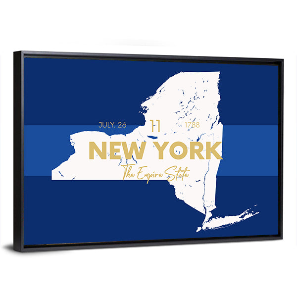 New York State Map Canvas Wall Art
