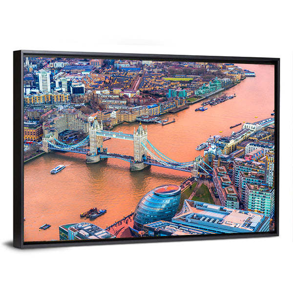 Tower Bridge And Thames River In London Canvas Wall Art