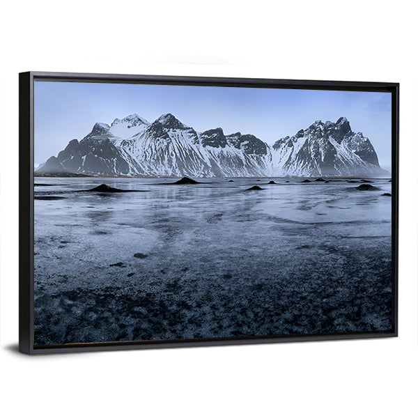 Sand Dunes At Stoksnes Beach In Iceland Canvas Wall Art