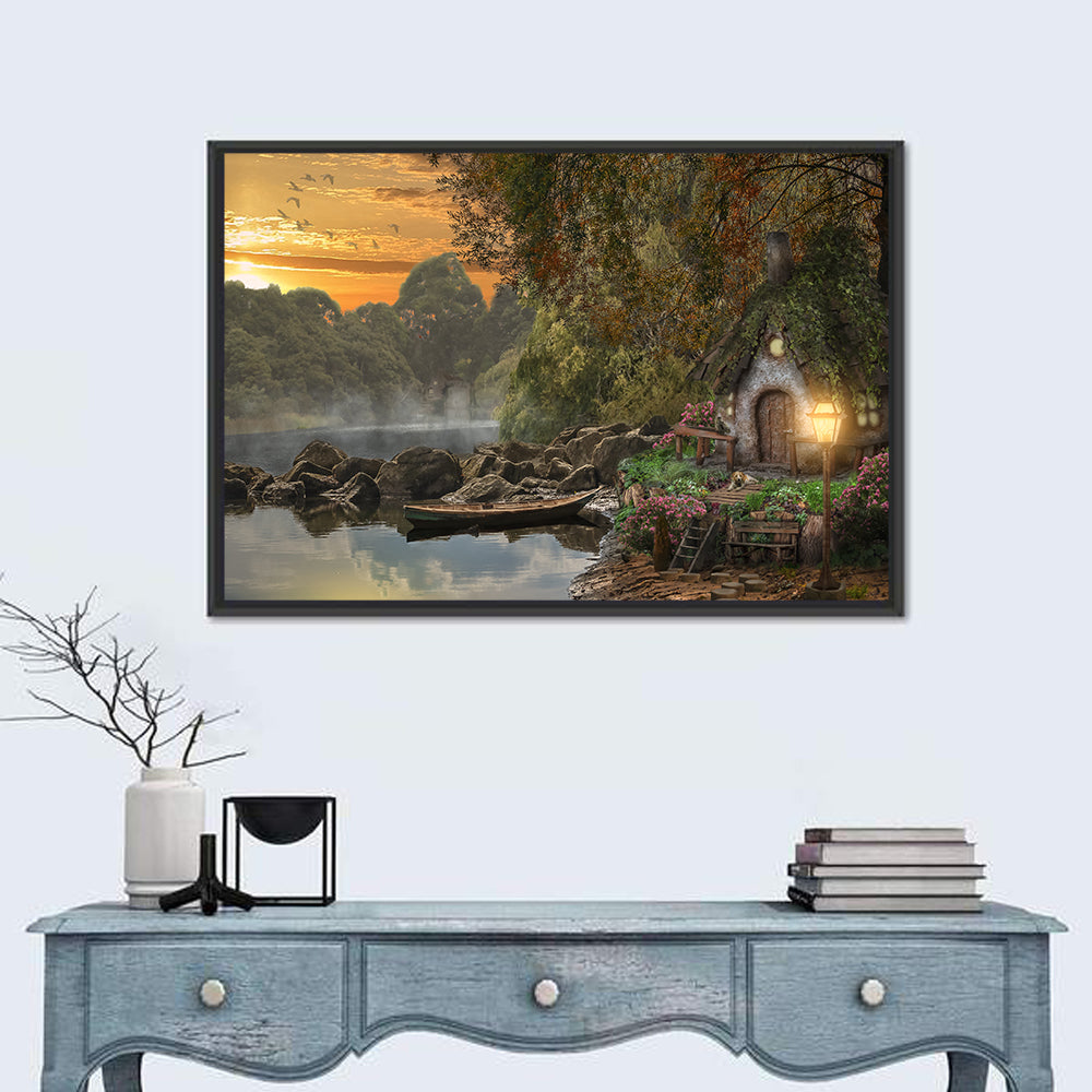 Fairy House on the Lake Canvas Wall Art