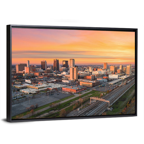 Birmingham Downtown Skyline at Sunset Canvas Wall Art