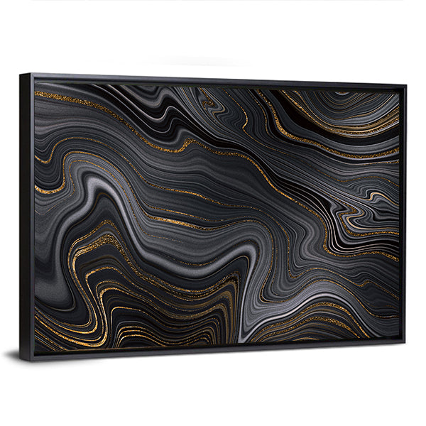 Golden Veins Texture Canvas Wall Art