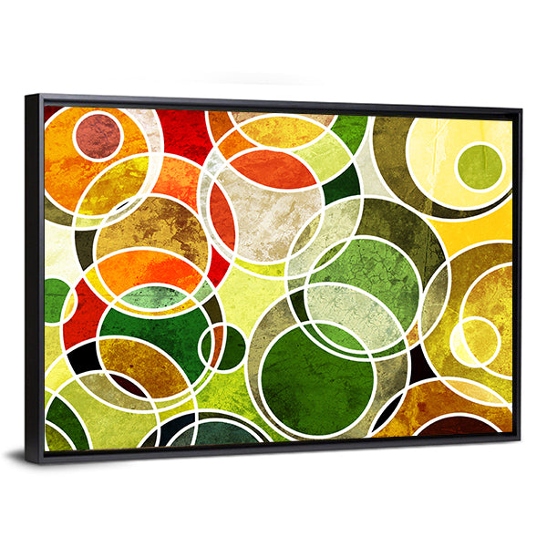 Abstract Overlapping Geometric Circles Canvas Wall Art