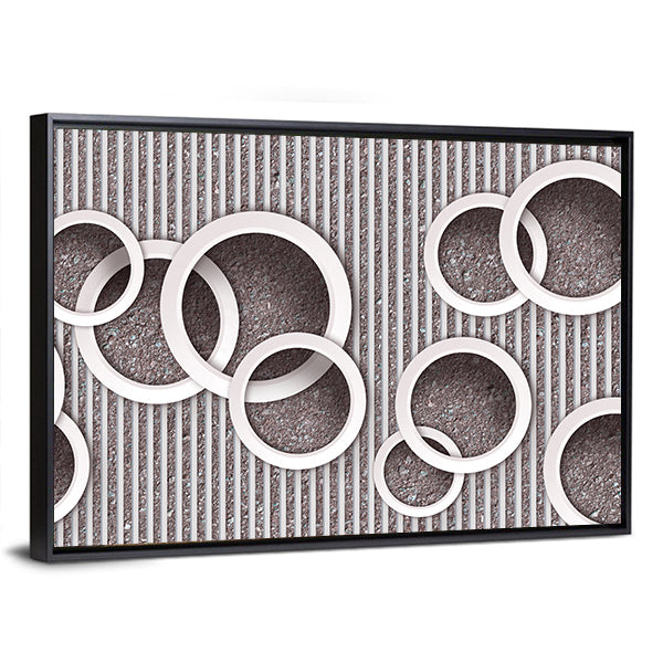 3D Circles Illustration Canvas Wall Art