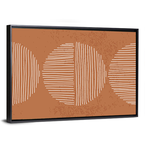 Minimalist Terracotta Geometric Circles Canvas Wall Art