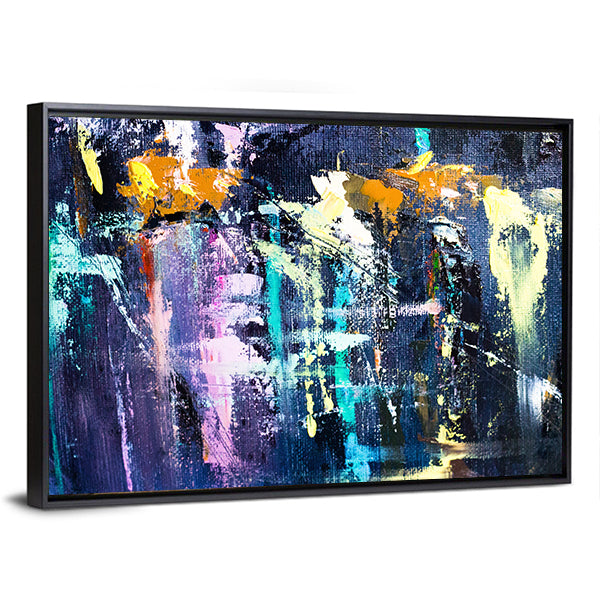 Dark Brushstrokes Abstraction Canvas Wall Art