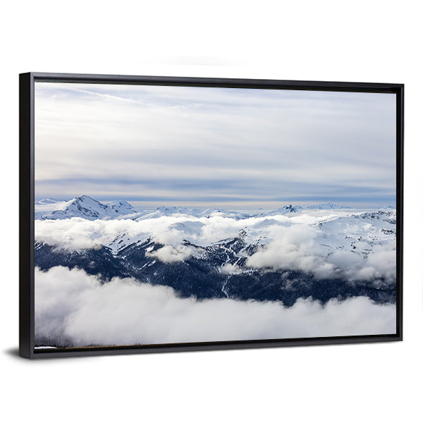 Canadian Mountains In Winter Canvas Wall Art