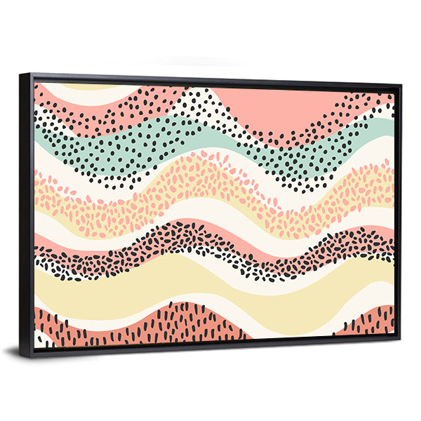 Layered Wavy Pattern Canvas Wall Art