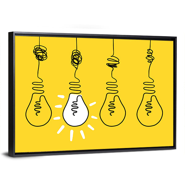 Four Lightbulbs Technology Concept Canvas Wall Art
