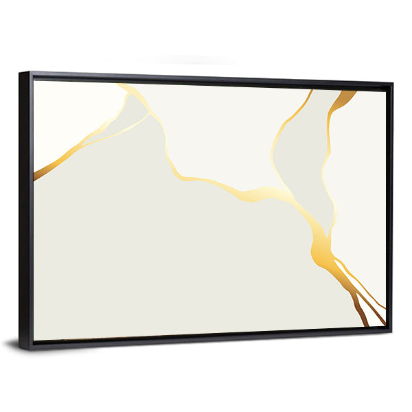 Marble Veining with Gold Accents Canvas Wall Art