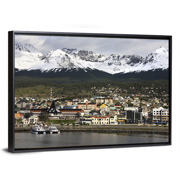 Ushuaia Harbor with Snow-capped Peaks Canvas Wall Art