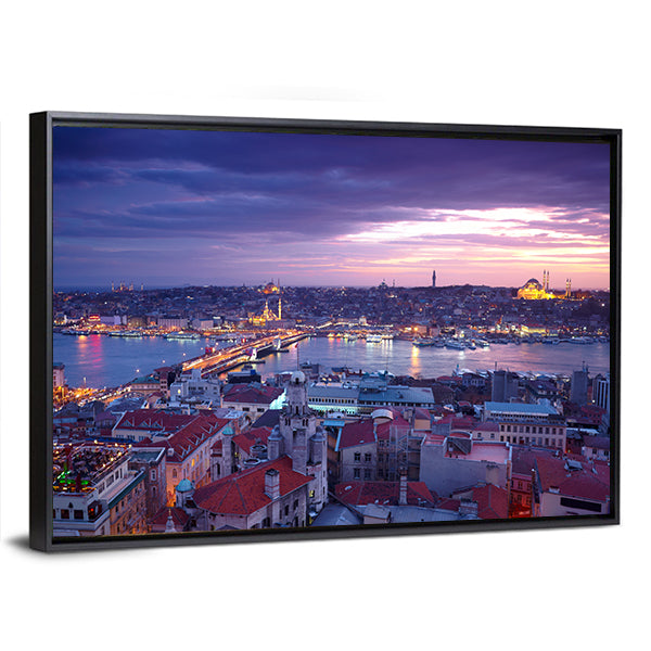 Istanbul At Sunset Canvas Wall Art