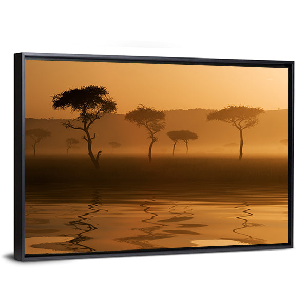 Sunset Over Massai Mara Canvas Wall Art