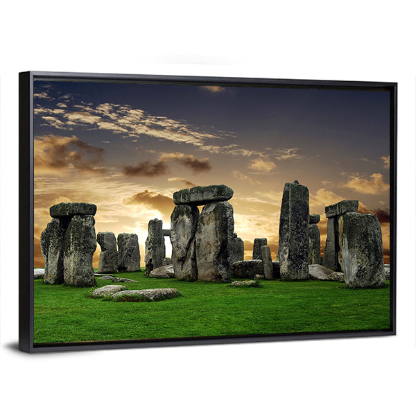 Stonehenge at Sunset Canvas Wall Art