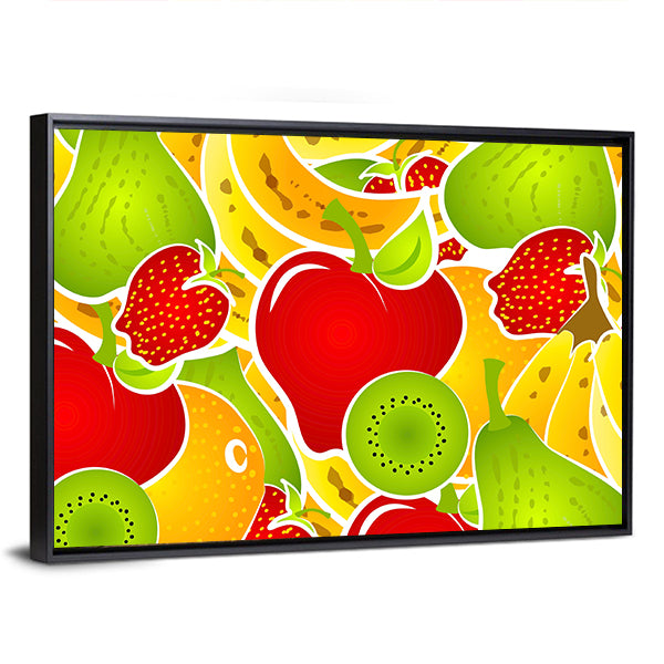 Healthy Fruit Illustration Canvas Wall Art