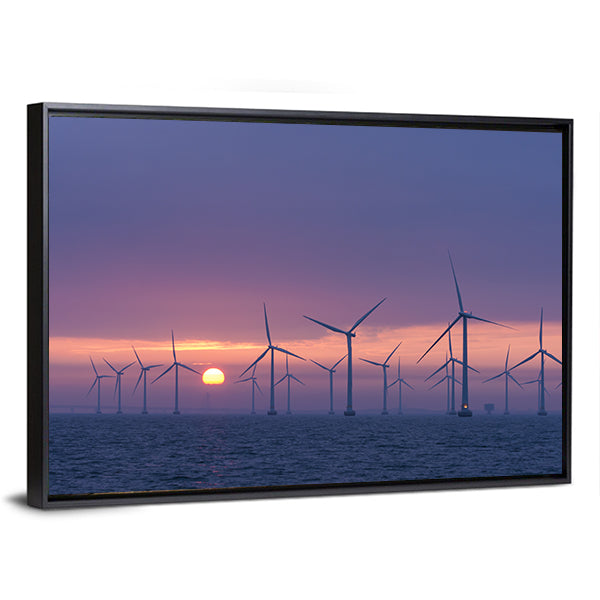 Lillgrund Offshore Wind Farm At Daybrake Canvas Wall Art