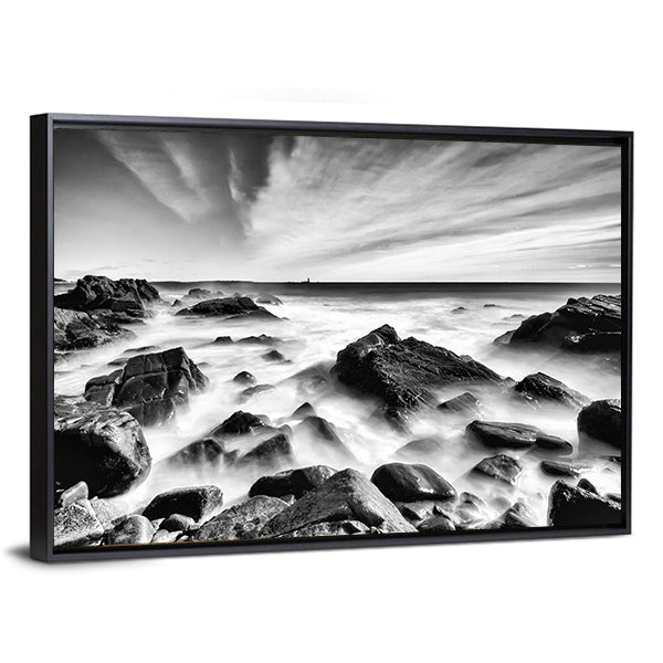 Portland Maine Rocky Coastline Canvas Wall Art