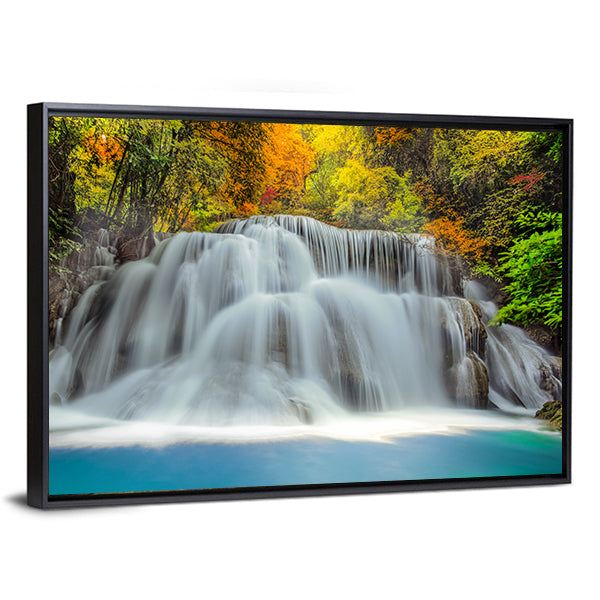 Tropical Waterfall In Thailand Canvas Wall Art