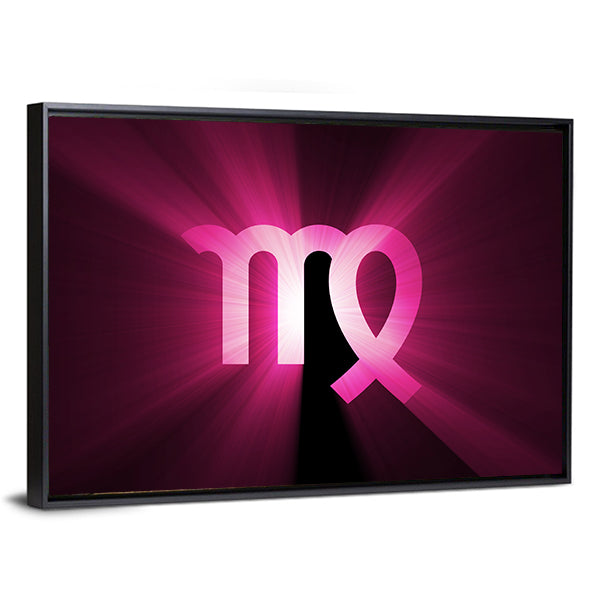 Radiant Virgo Zodiac Symbol Canvas Wall Art
