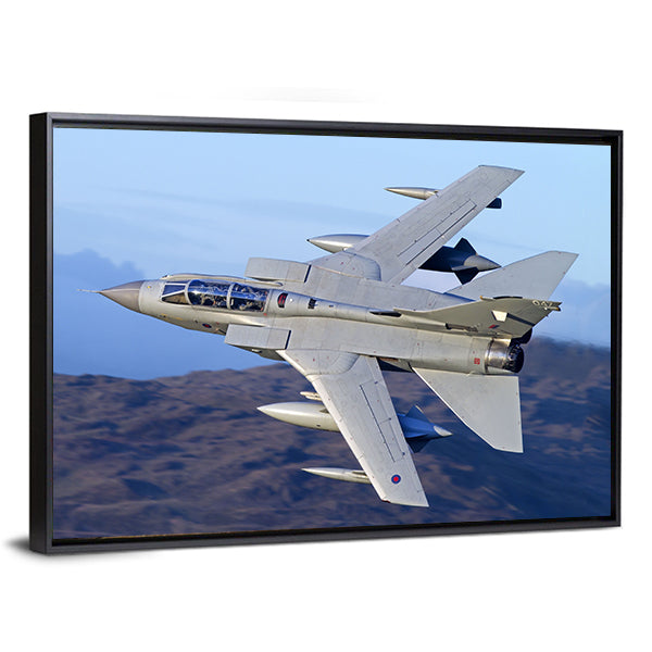 Tornado Gr4 Fighter Jet Over Mountains Canvas Wall Art
