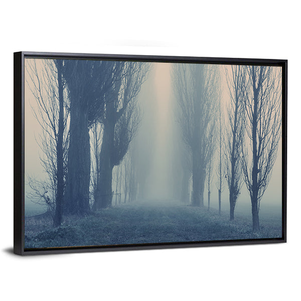 Autumn Fog in the Old Forest Canvas Wall Art