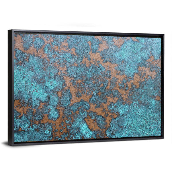 Aqua Rust Abstract Canvas Wall Art