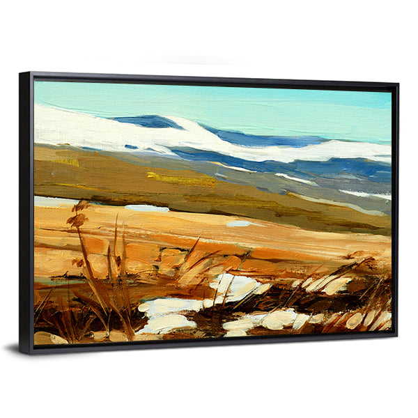 Winter Snow-capped Hills Landscape Canvas Wall Art